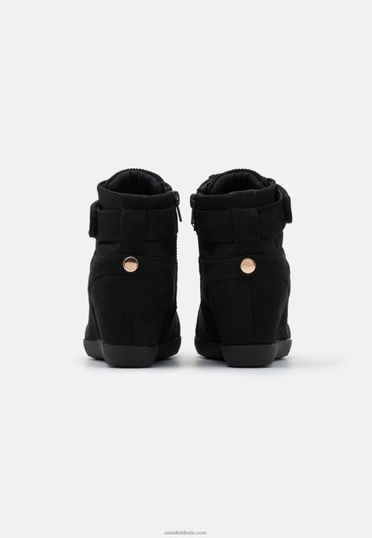 Anna Field kvinner høye joggesko svart P266L1228