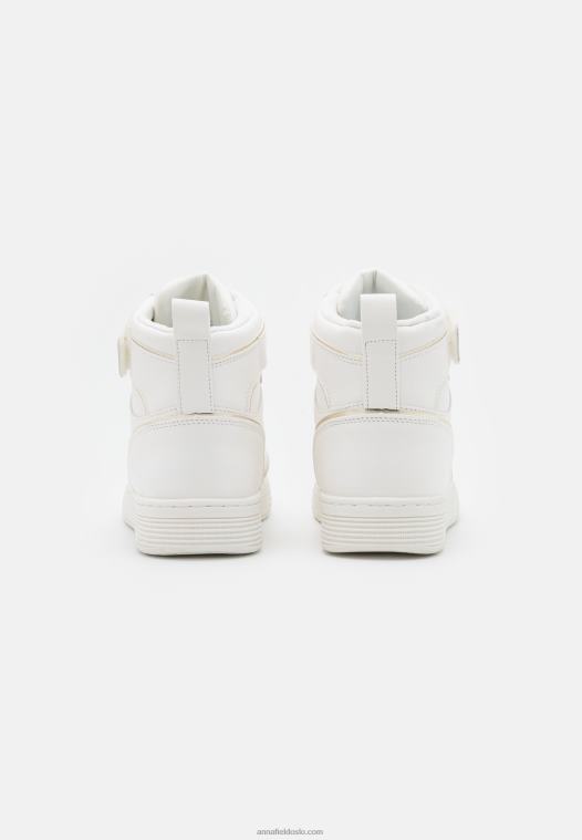 Anna Field kvinner high-top joggesko hvit/gull P266L1234