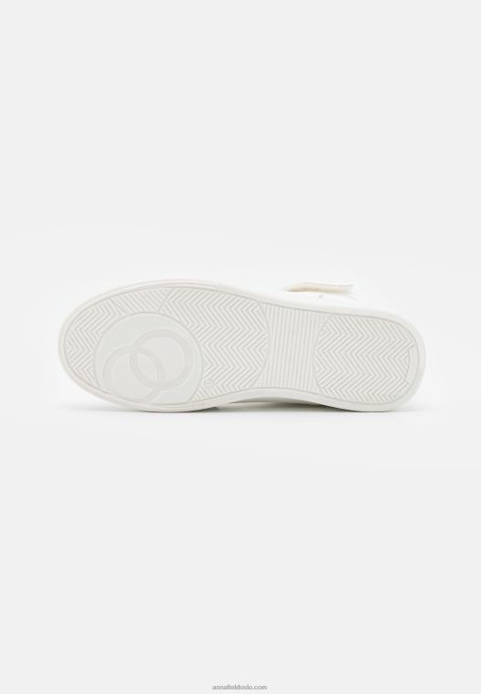 Anna Field kvinner high-top joggesko hvit/gull P266L1234