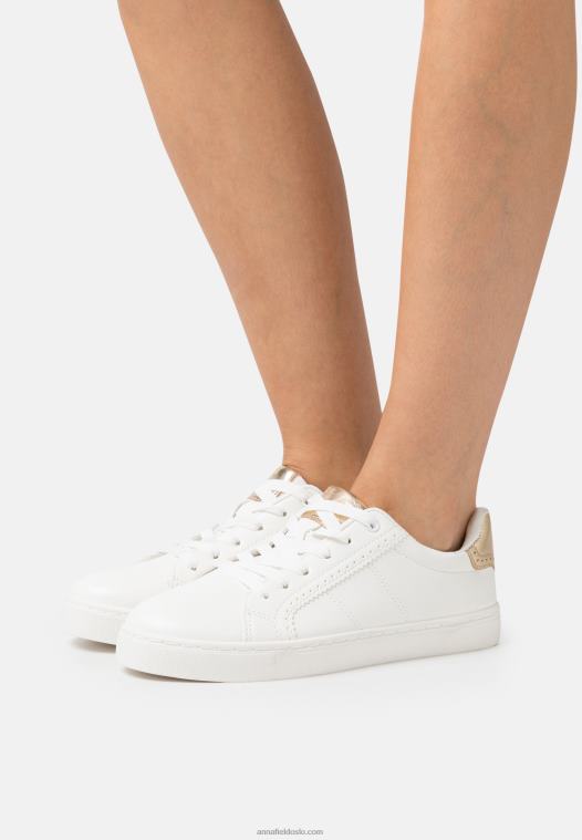 Anna Field kvinner joggesko hvit/gull P266L1204
