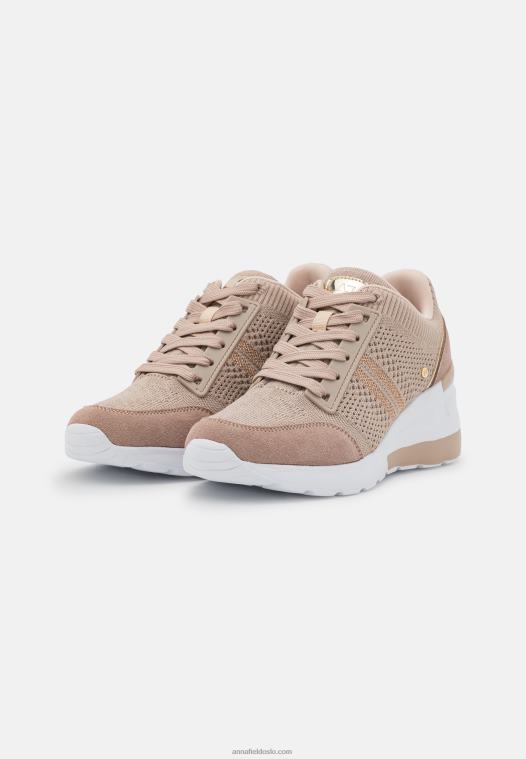 Anna Field kvinner lærmix joggesko beige P266L1215