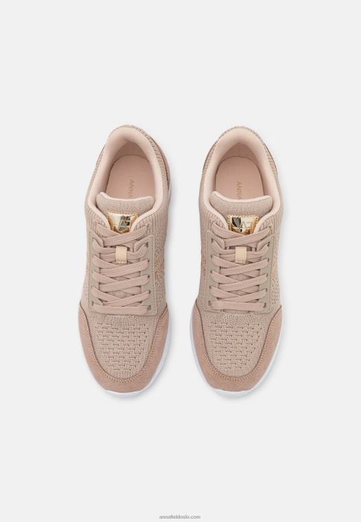 Anna Field kvinner lærmix joggesko beige P266L1215
