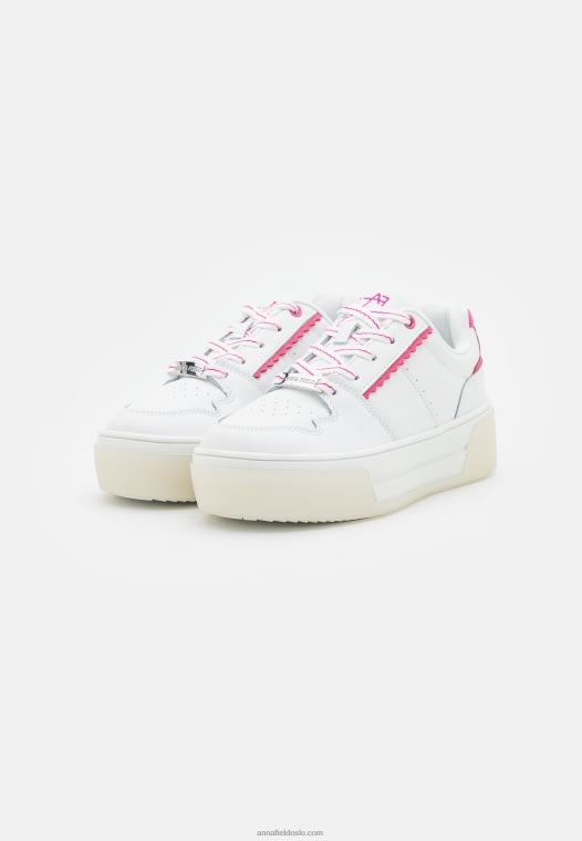 Anna Field kvinner skinnsko hvit/rosa P266L1211