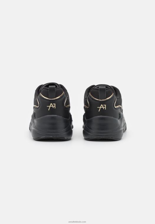 Anna Field kvinner skinnsko sorte P266L1203