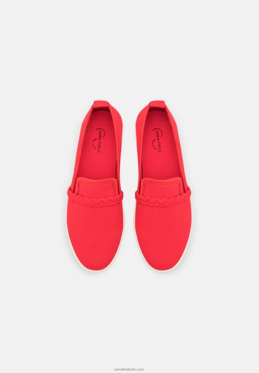 Anna Field kvinner slip-ons rød P266L1197