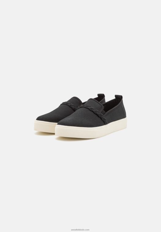 Anna Field kvinner slip-ons svart P266L1221