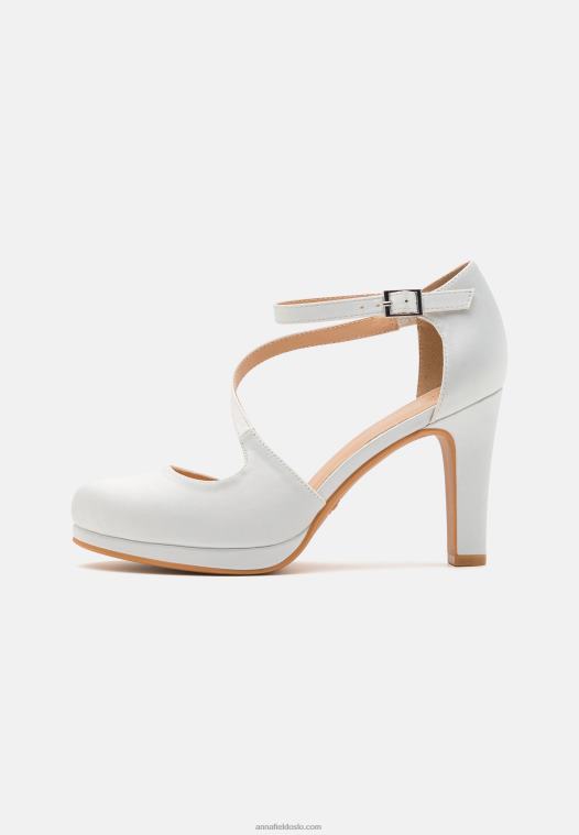 Anna Field kvinner høye hæler hvite P266L1770