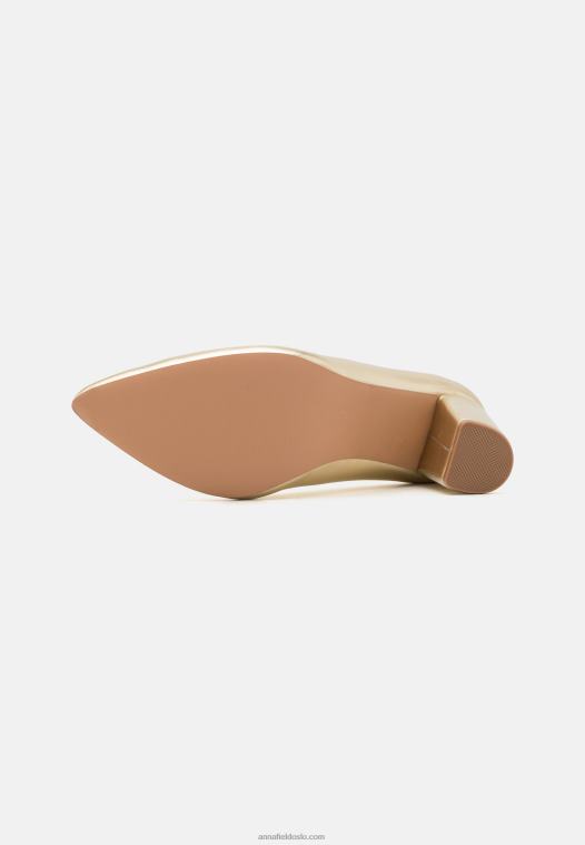 Anna Field kvinner klassiske hæler gull P266L1675