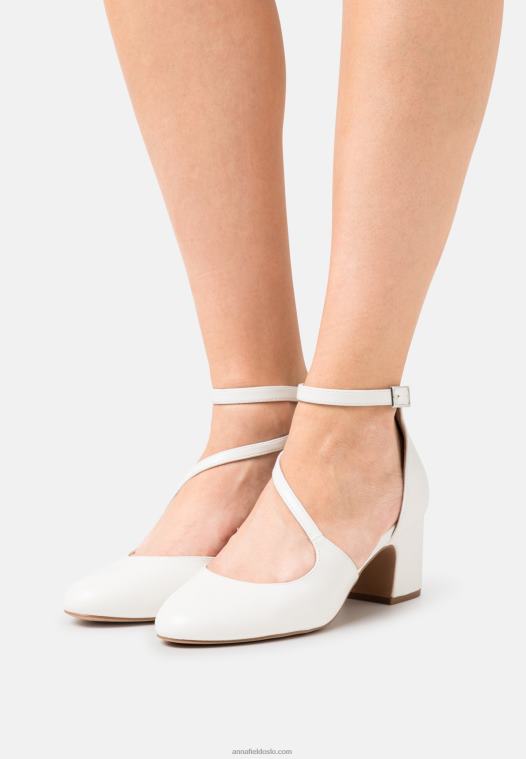 Anna Field kvinner klassiske hæler hvite P266L1591