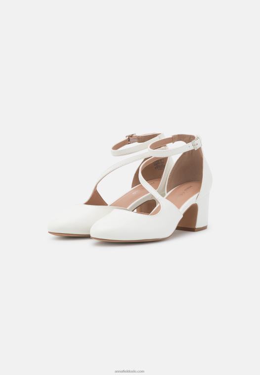 Anna Field kvinner klassiske hæler hvite P266L1591