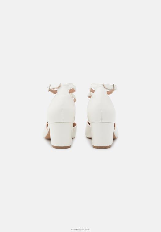 Anna Field kvinner klassiske hæler hvite P266L1591