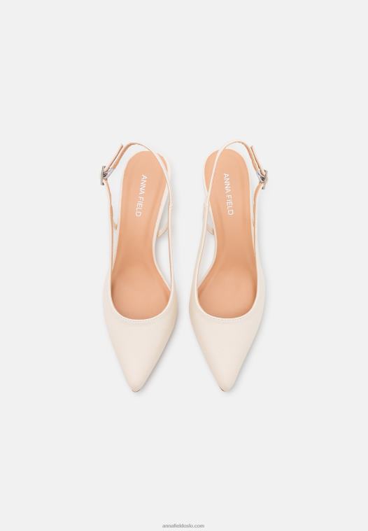 Anna Field kvinner klassiske hæler hvite P266L1638