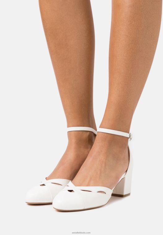 Anna Field kvinner klassiske hæler hvite P266L1649
