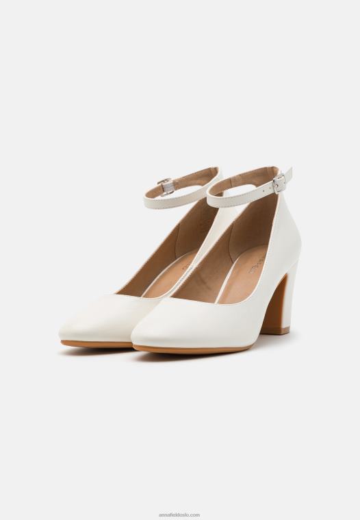 Anna Field kvinner klassiske hæler hvite P266L1654