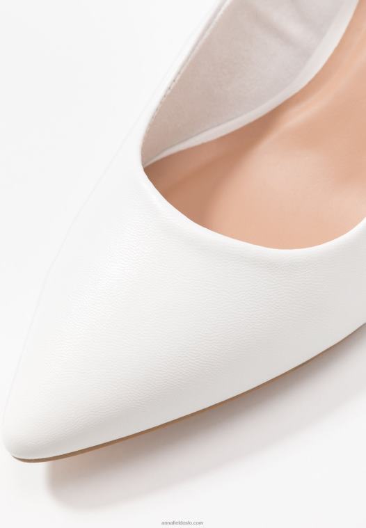 Anna Field kvinner klassiske hæler hvite P266L1703