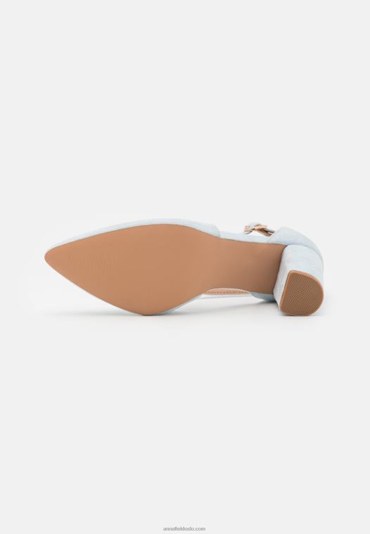 Anna Field kvinner klassiske hæler lyseblå P266L1621