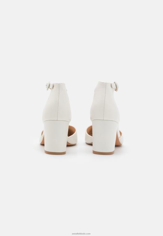 Anna Field kvinner klassiske lærhæler hvite P266L1661