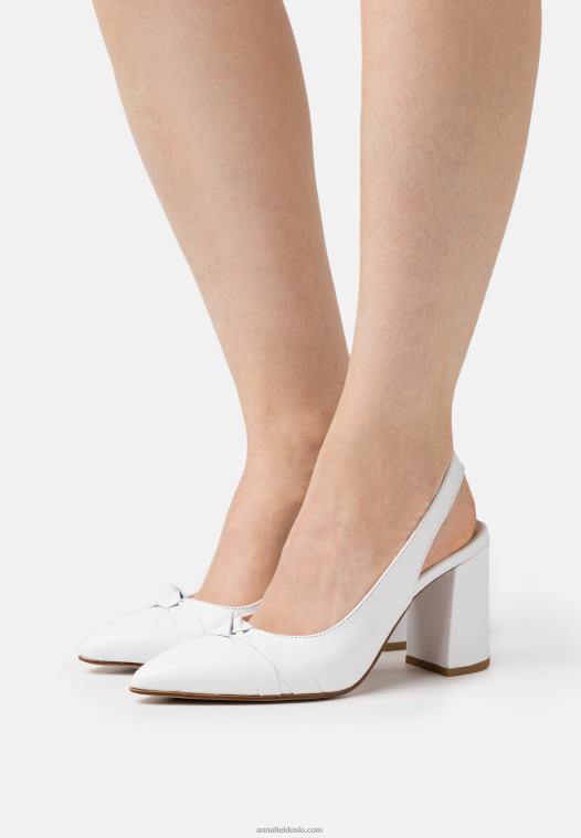 Anna Field kvinner klassiske lærhæler hvite P266L1670