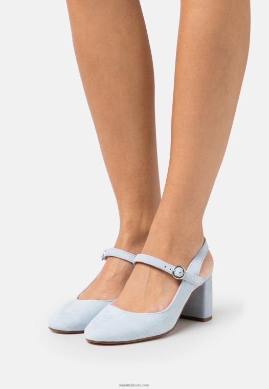 Anna Field kvinner klassiske skinnhæler lyseblå P266L1659