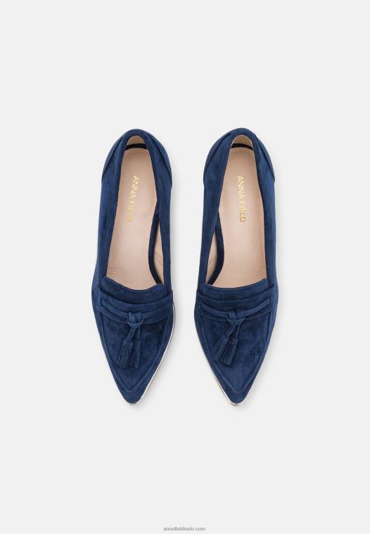 Anna Field kvinner klassiske skinnhæler mørkeblå P266L1667