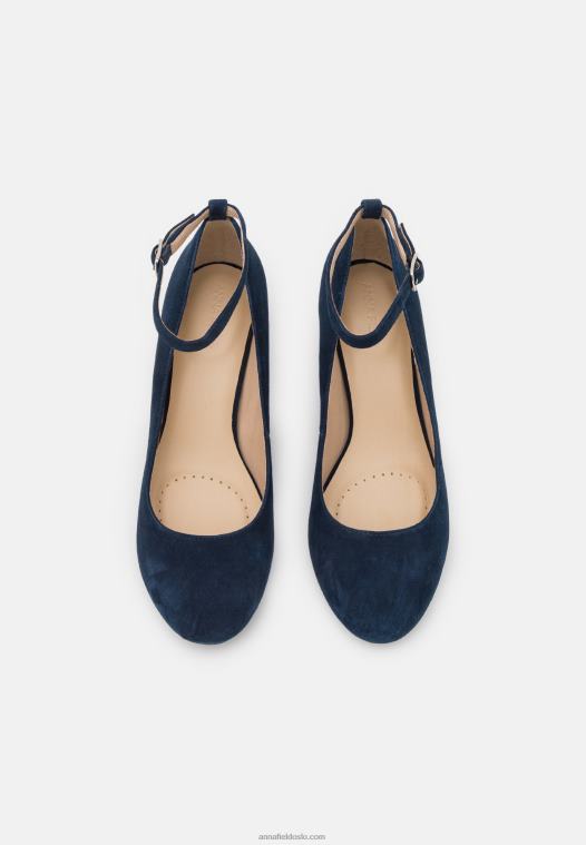 Anna Field kvinner klassiske skinnhæler mørkeblå P266L1687