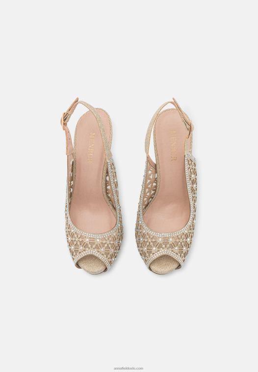 Anna Field kvinner plattform hæler gull P266L1706