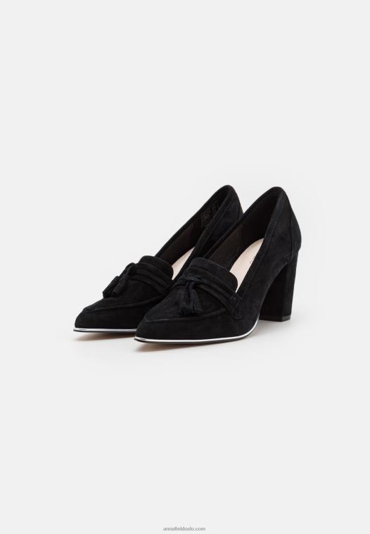 Anna Field kvinner skinn klassiske hæler svart P266L1678