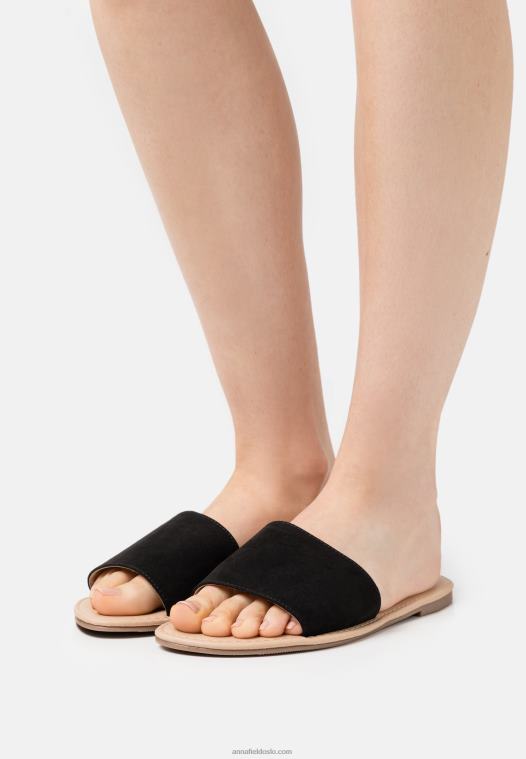 Anna Field kvinner 2 pakke muldyr svart/konjakk P266L1863