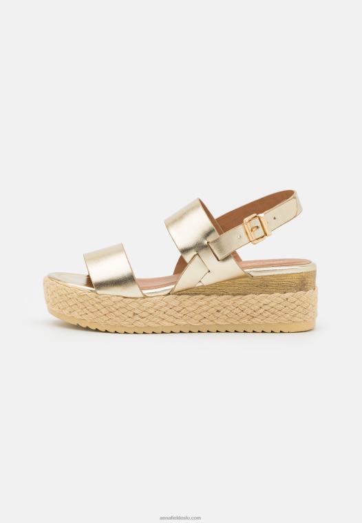 Anna Field kvinner espadriller gull P266L1481