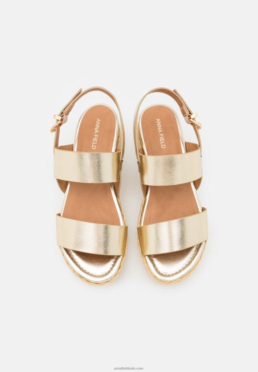 Anna Field kvinner espadriller gull P266L1481