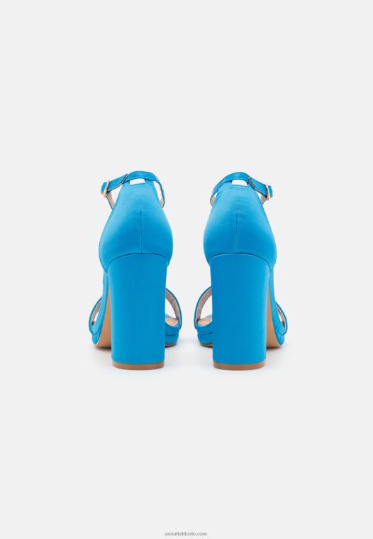 Anna Field kvinner høyhælte sandaler blå P266L1437