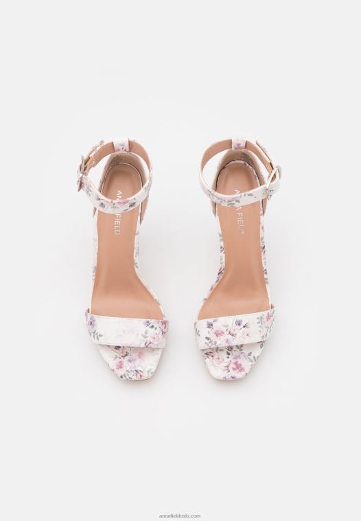 Anna Field kvinner høyhælte sandaler hvit/lilla P266L1573