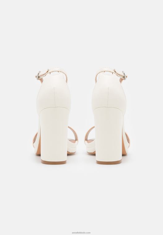 Anna Field kvinner høyhælte sandaler hvite P266L1288