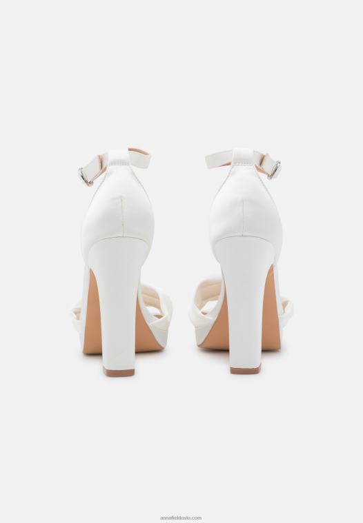 Anna Field kvinner høyhælte sandaler hvite P266L1554