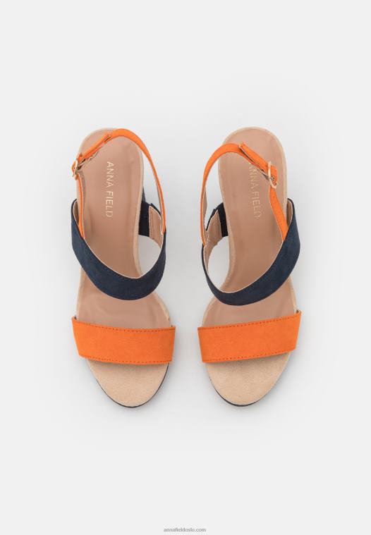 Anna Field kvinner høyhælte sandaler mørkeblå P266L1296