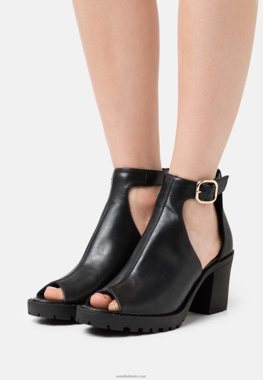 Anna Field kvinner høyhælte sandaler svarte P266L1272