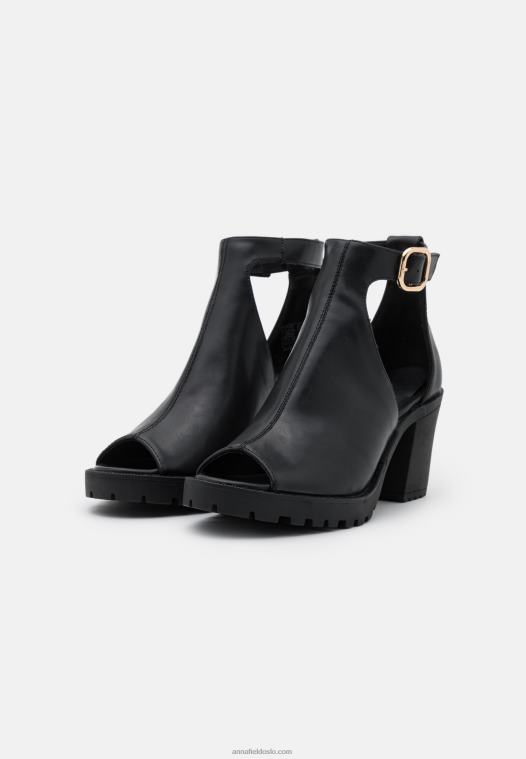 Anna Field kvinner høyhælte sandaler svarte P266L1272