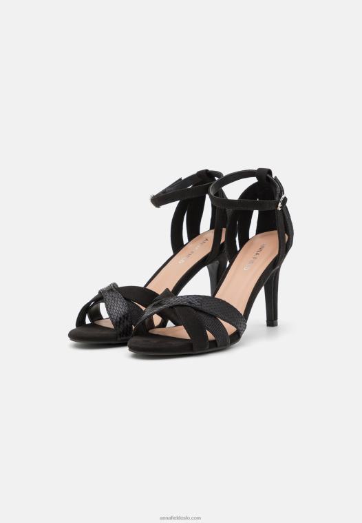 Anna Field kvinner høyhælte sandaler svarte P266L1352