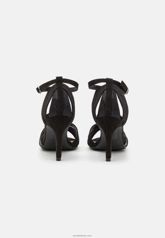 Anna Field kvinner høyhælte sandaler svarte P266L1352