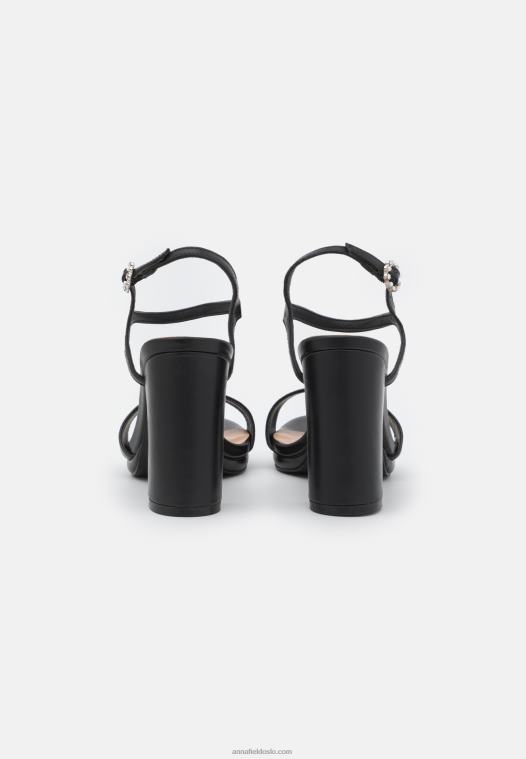 Anna Field kvinner høyhælte sandaler svarte P266L1375