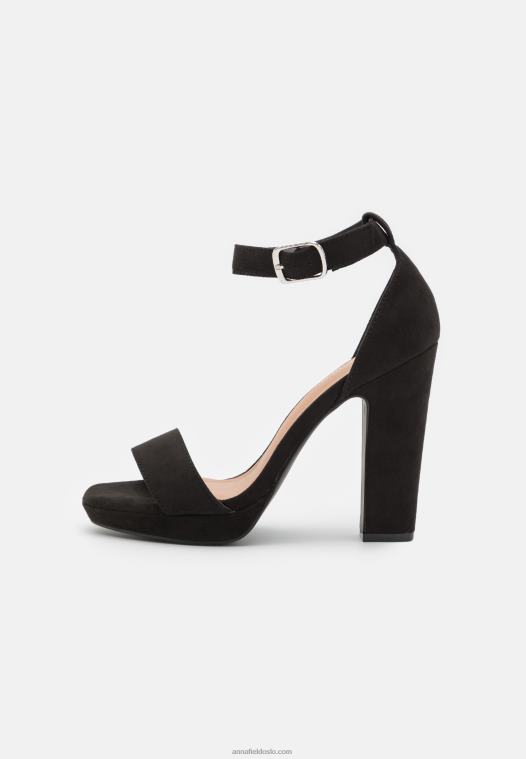Anna Field kvinner høyhælte sandaler svarte P266L1564
