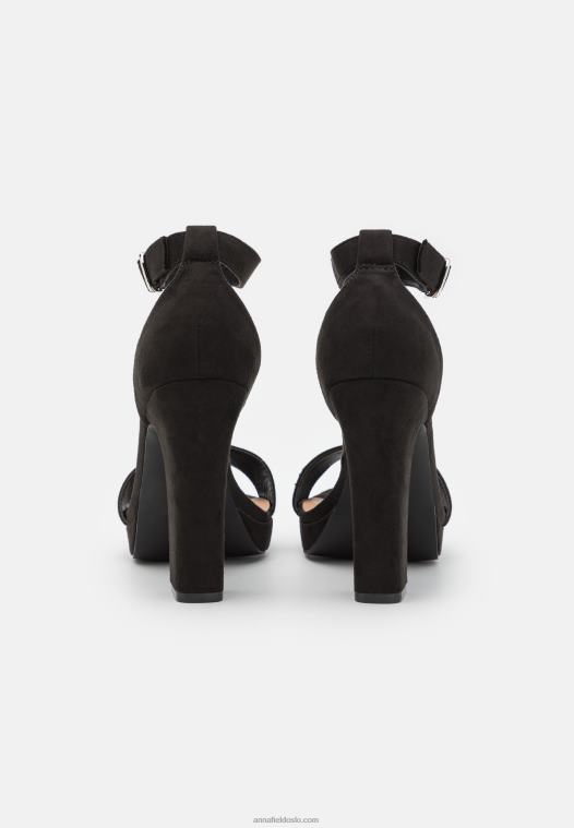 Anna Field kvinner høyhælte sandaler svarte P266L1564