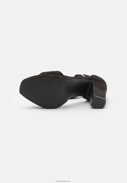 Anna Field kvinner høyhælte sandaler svarte P266L1564