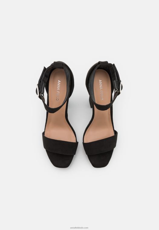 Anna Field kvinner høyhælte sandaler svarte P266L1564