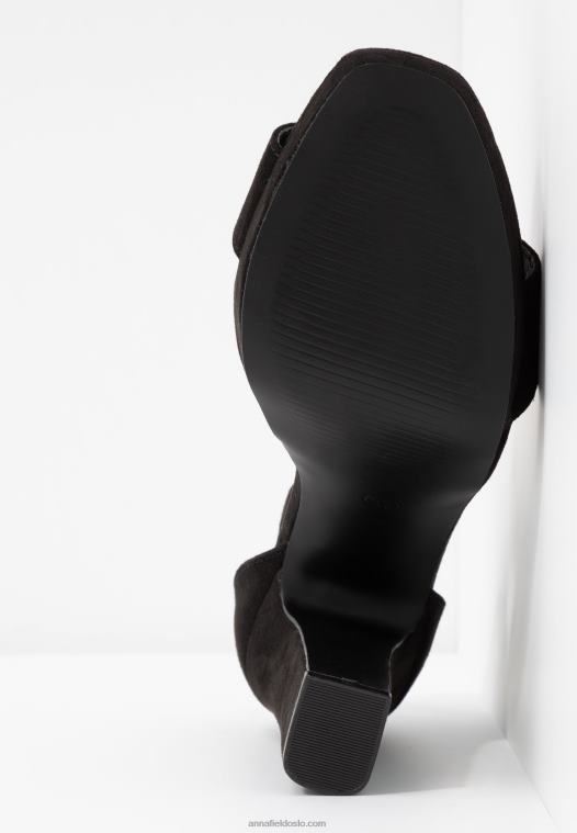 Anna Field kvinner høyhælte sandaler svarte P266L1565