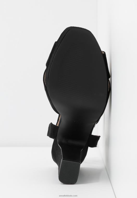 Anna Field kvinner høyhælte sandaler svarte P266L1567