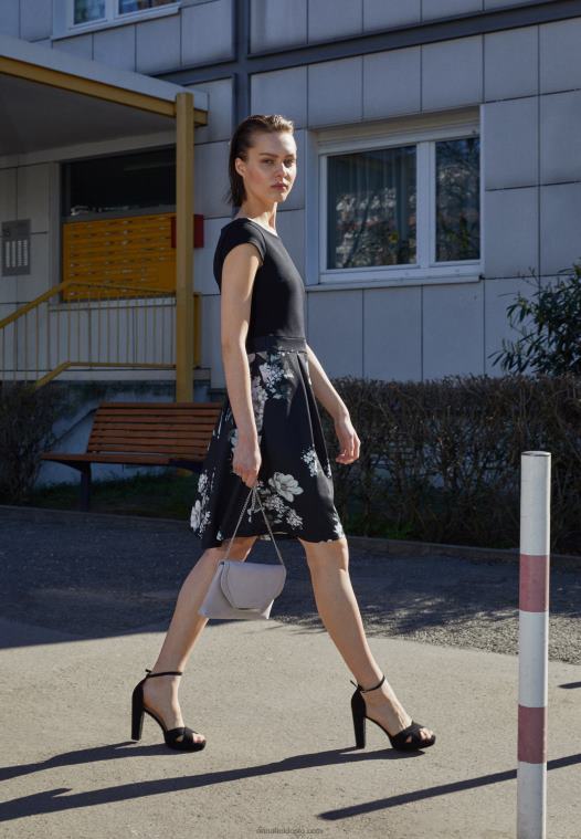 Anna Field kvinner høyhælte sandaler svarte P266L1570