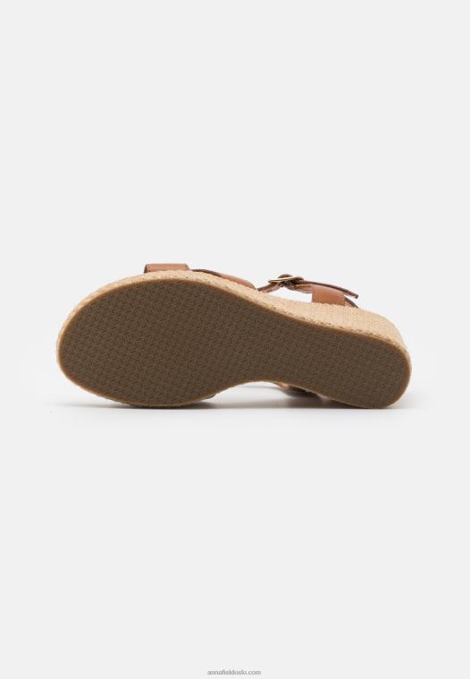 Anna Field kvinner høyhælte skinnsandaler cognac P266L1478