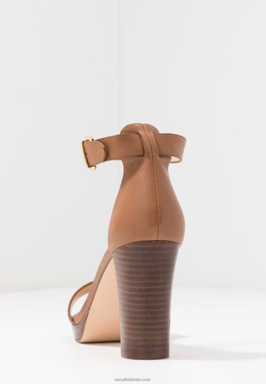 Anna Field kvinner høyhælte skinnsandaler cognac P266L1549