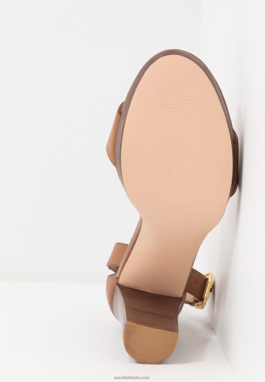 Anna Field kvinner høyhælte skinnsandaler cognac P266L1549